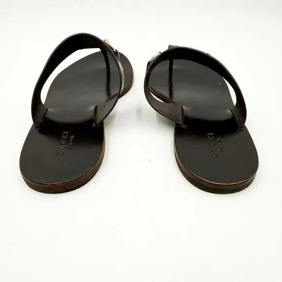 Gucci Horsebit Sandals Flat Slides Brown Leather EU 38 US 8 - Picture 6 of 13